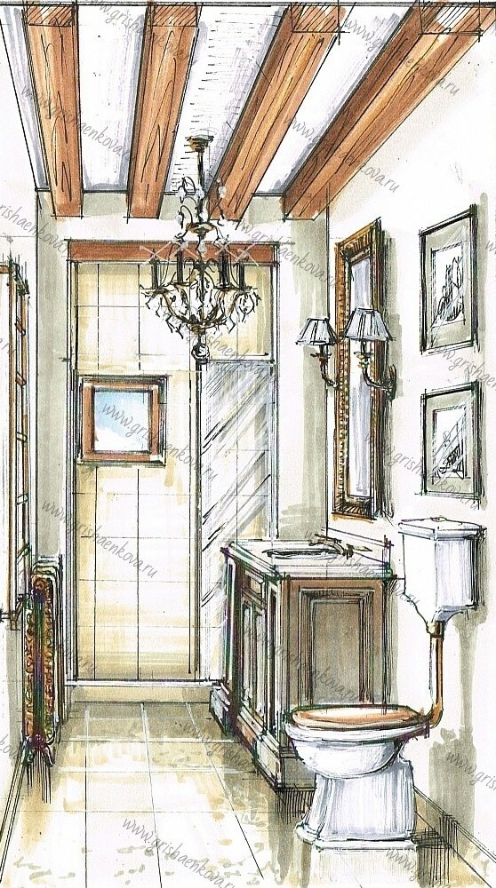 ванная дизайн интерьера